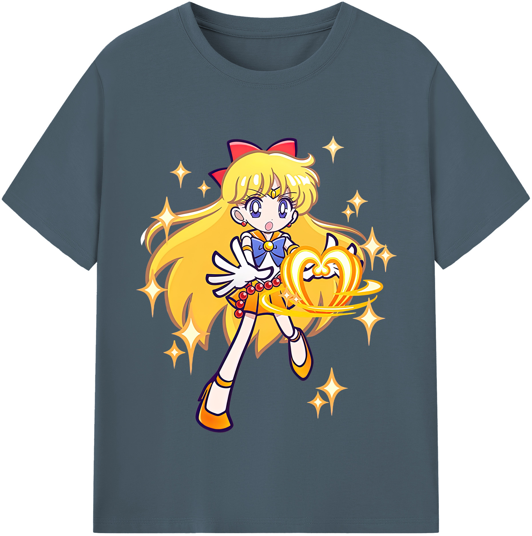 （画像用） 美少女戦士セーラームーン 愛野 美奈子 あいの みなこ Sailor Moon Aino Minako 綿100％半袖Tシャツ（フロントプリント）